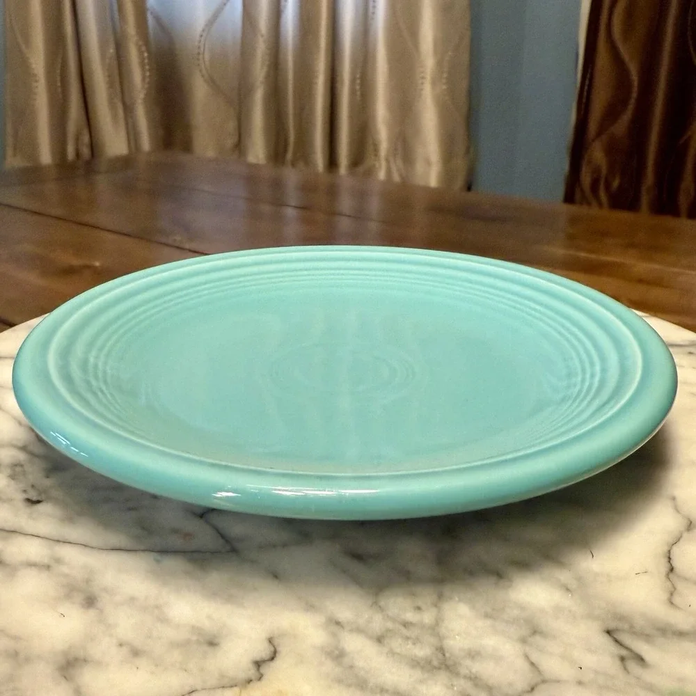 LUNCH PLATE turquoise blue HOMER‎ LAUGHLIN FIESTA Stamped Fiestaware 7